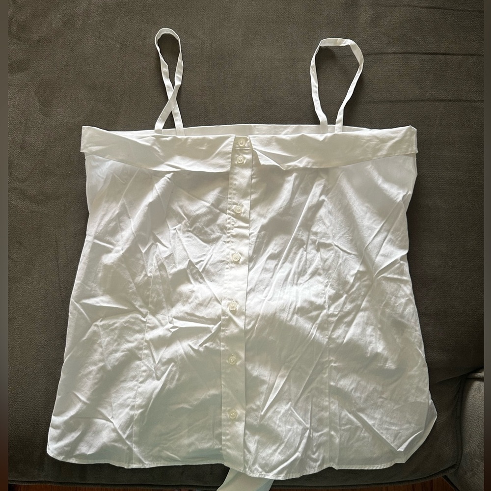 H&M White Button Up Cotton Top 12